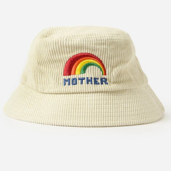 MOTHER WOMEN'S THE BUCKET LIST HAT CREAM EMBROIDERED CORDUROY CASUAL NWT - Picture 1 of 6
